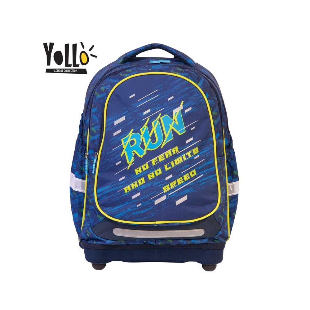 Ghiozdan fete si baieti, Run, forma anatomica, 4 picioruse sustinere, 1 compartiment - imagine 7